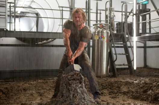 Thor prepares to raise Mjolnir