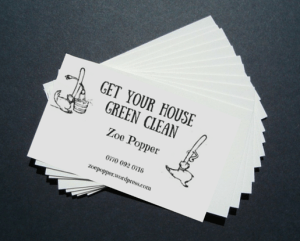 Stack of Zoe's Business Cards